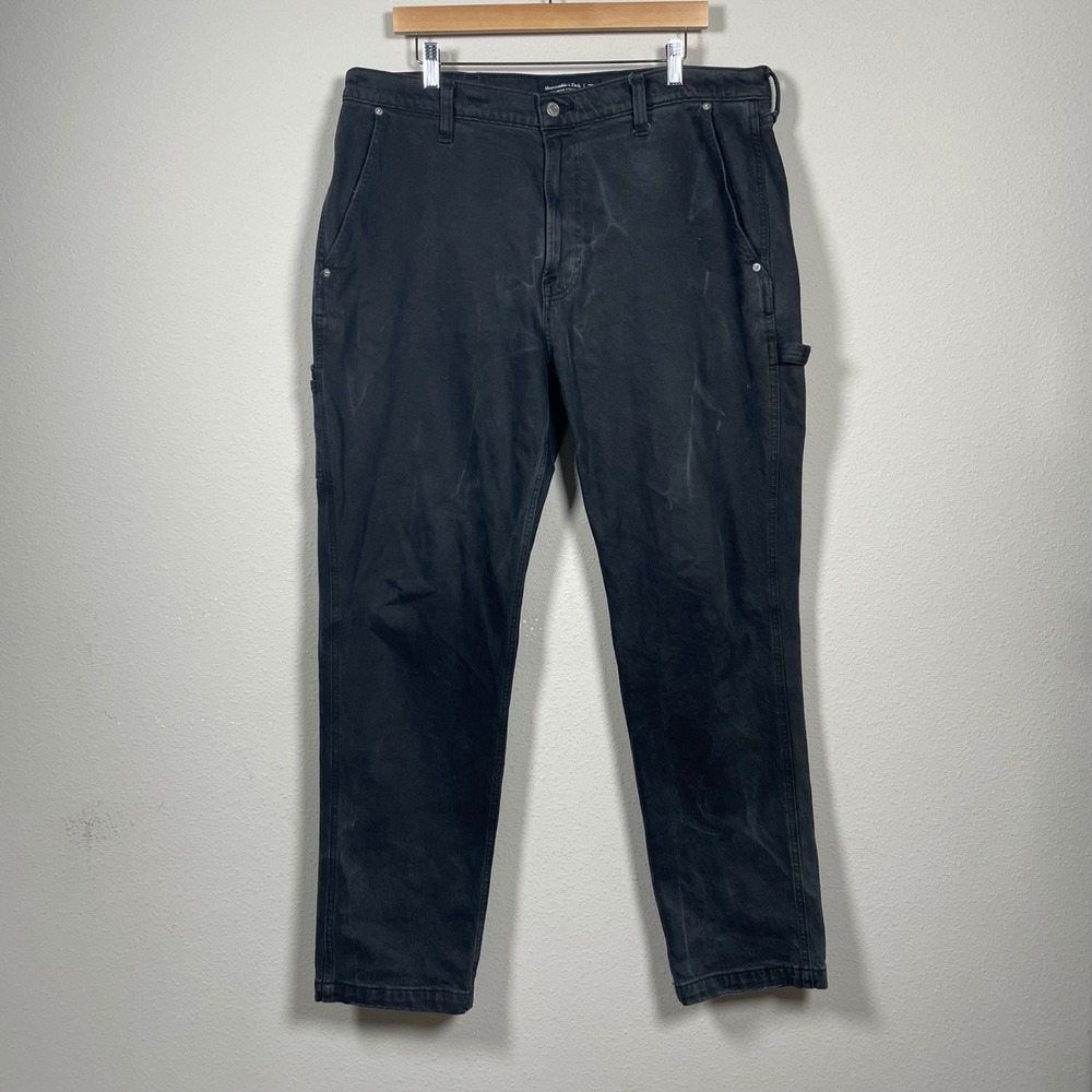 Abercrombie & Fitch Carpenter Pants Mens 36x34 Black Athletic Loose Gorpcore